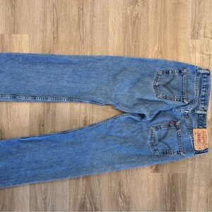 Vintage 501’s  medium wash, raw hem
